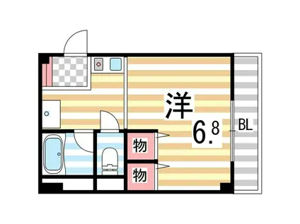 クレール住道(1K/3階)の間取り写真
