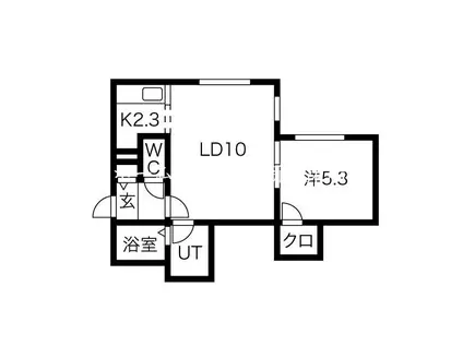 ノーマルヒル本町(1LDK/2階)の間取り写真