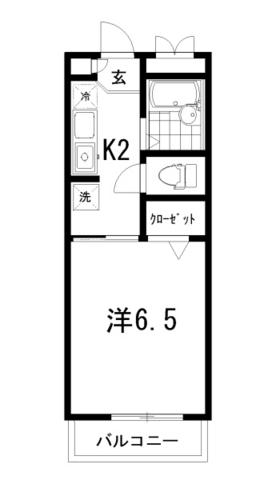 E-CASA入明(1K/2階)の間取り写真