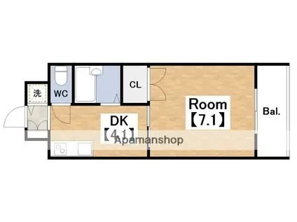 エトワールベガ長居公園(1DK/9階)の間取り写真