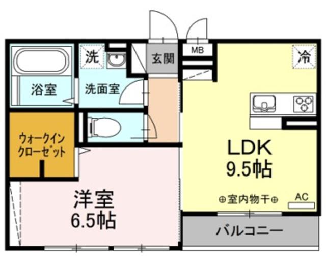 グランウェル(1LDK/3階)の間取り写真