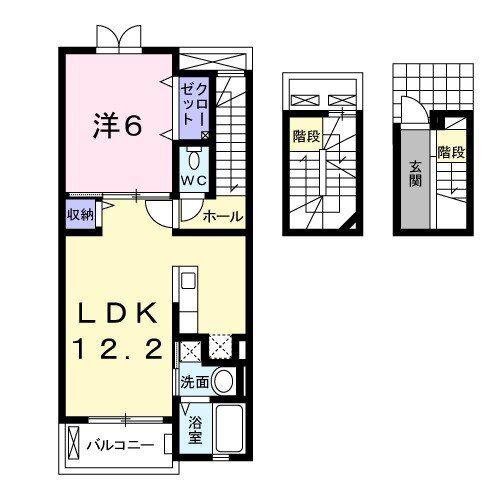アイソン(1LDK/3階)の間取り写真