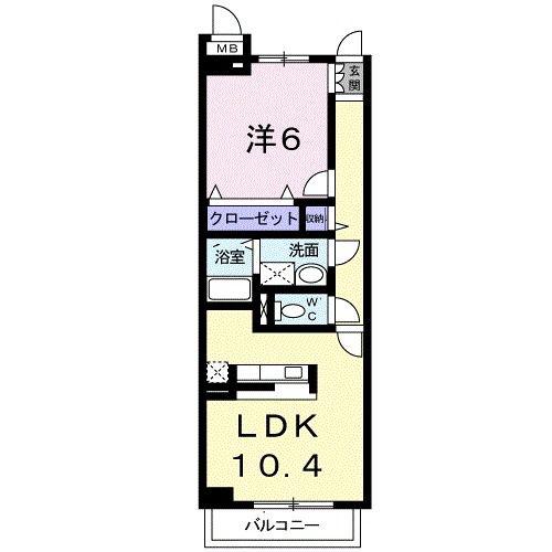 プロスパーさくら(1LDK/1階)の間取り写真