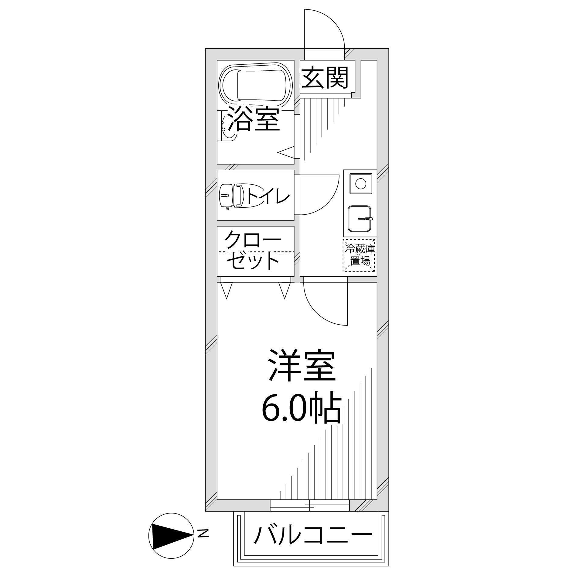 ナイスワン太子(1K/1階)の間取り写真
