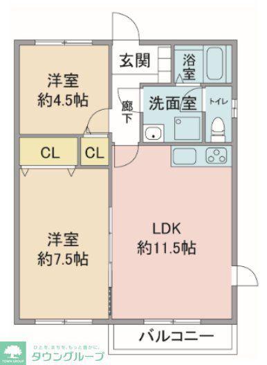 エスポワールいずみ(2LDK/1階)の間取り写真