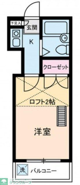 アムス谷塚(ワンルーム/2階)の間取り写真