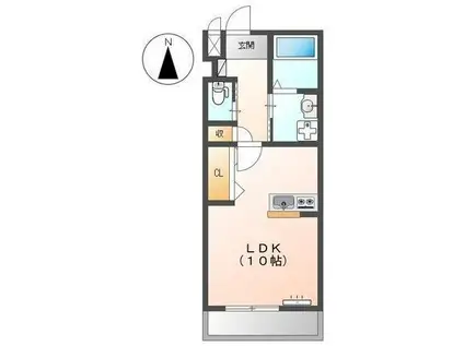 フォーチューン(1K/2階)の間取り写真