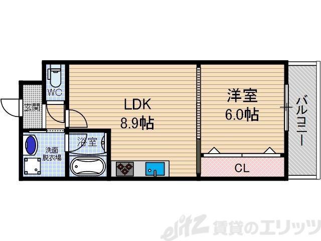 リブ・シャイン青葉丘南(1LDK/2階)の間取り写真