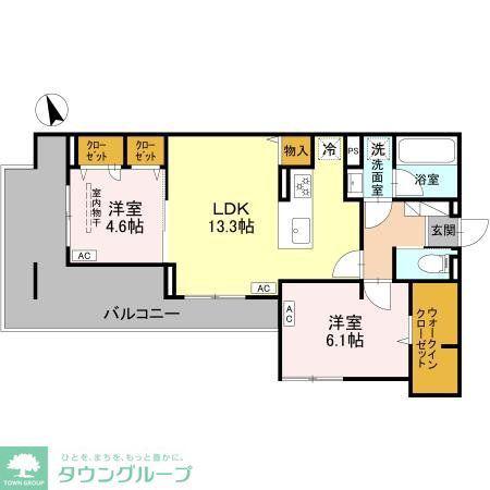 クレール(2LDK/3階)の間取り写真