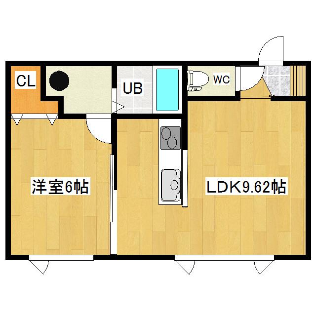RITZ(1LDK/2階)の間取り写真