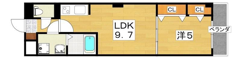 オーキッド ヒルズ(1LDK/2階)の間取り写真