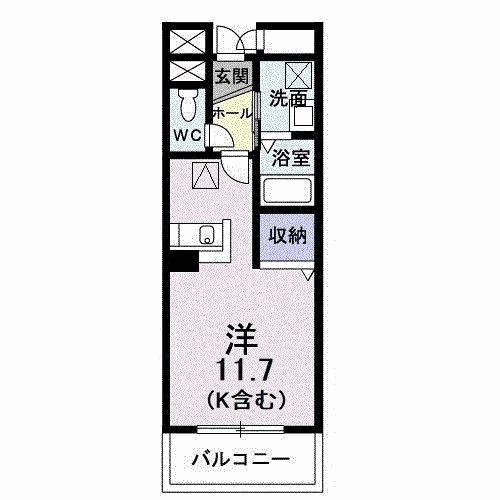 ファミリアノール(ワンルーム/1階)の間取り写真