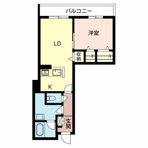 ラフィ シャルール(1LDK/3階)の間取り写真
