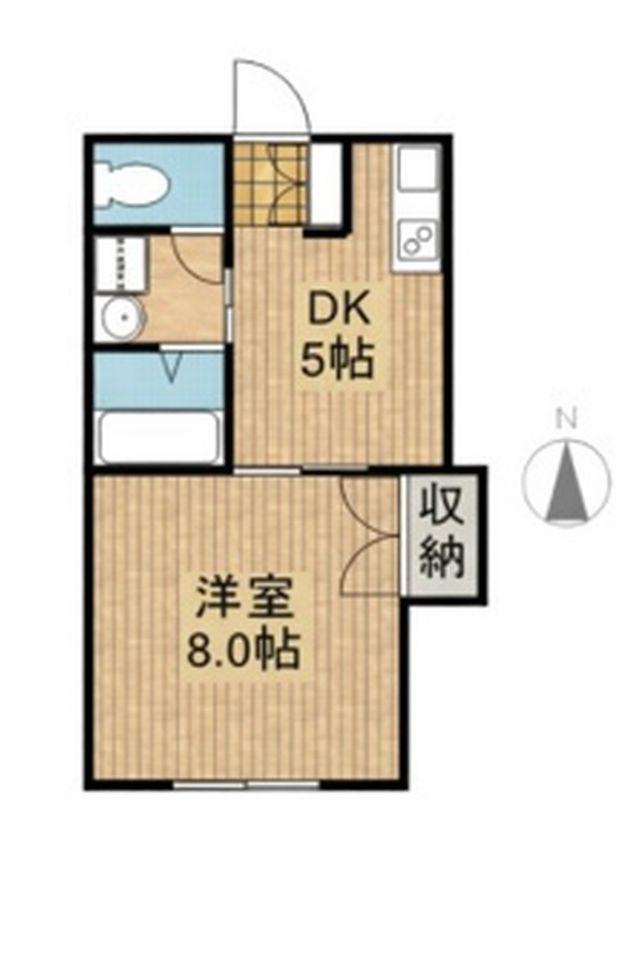 ステートラスK2(1DK/2階)の間取り写真