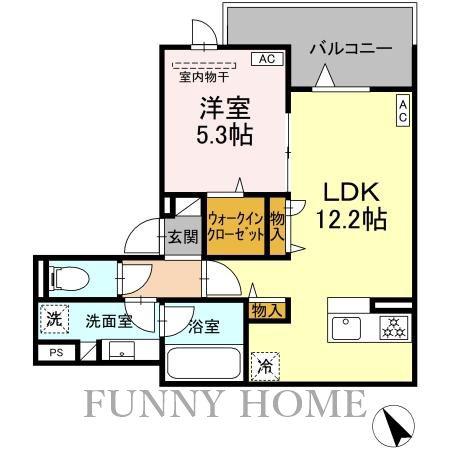 ASSET-COURT世田谷船橋(1LDK/3階)の間取り写真