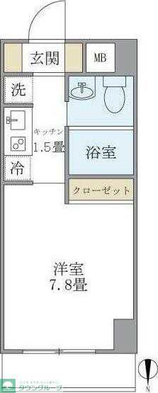 KDXレジデンス御徒町(1K/4階)の間取り写真