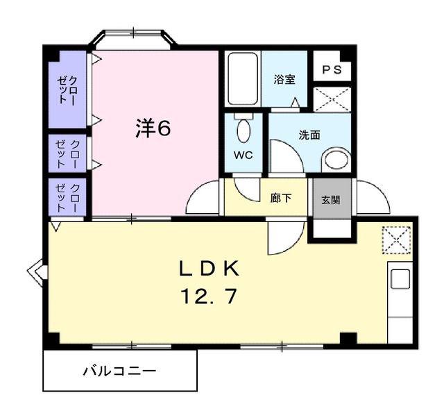 プラドール茜I(1LDK/2階)の間取り写真