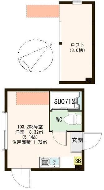 コーポ北池袋(ワンルーム/1階)の間取り写真