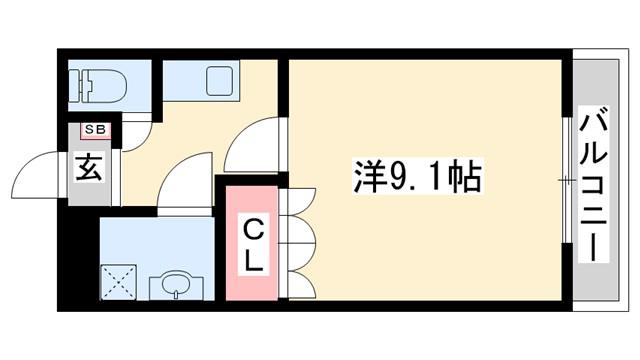 リッツ・グランディール(1K/2階)の間取り写真