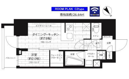 ステージグランデ台東根岸アジールコート(1DK/9階)の間取り写真