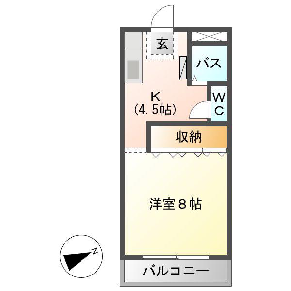 ベルメゾンOZE(1K/2階)の間取り写真