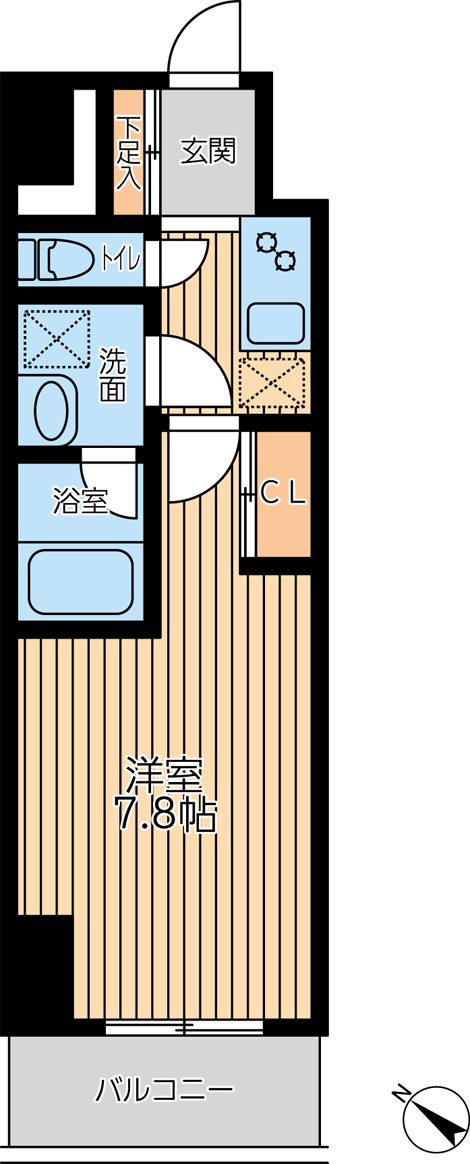 シティラックスヨコハマ(1K/5階)の間取り写真