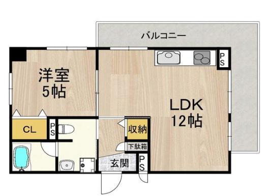 フェルザ今宮戎(1LDK/7階)の間取り写真