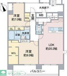 CASA VIA(2LDK/10階)の間取り写真