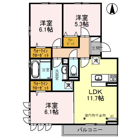 RESIDENCE MEGU(3LDK/2階)の間取り写真