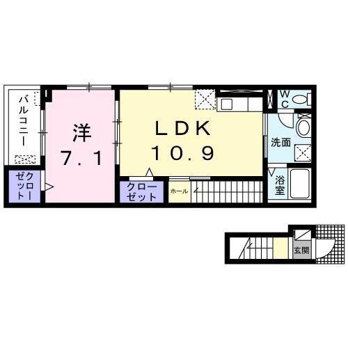 フューチャー21(1LDK/2階)の間取り写真