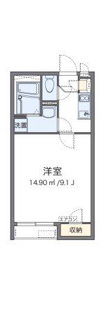 クレイノサンライト緑ケ丘(1K/2階)の間取り写真