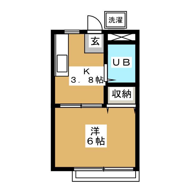 グレースパーク(1K/2階)の間取り写真