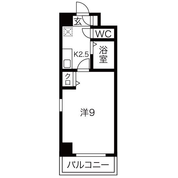 ファミール今池(1K/2階)の間取り写真