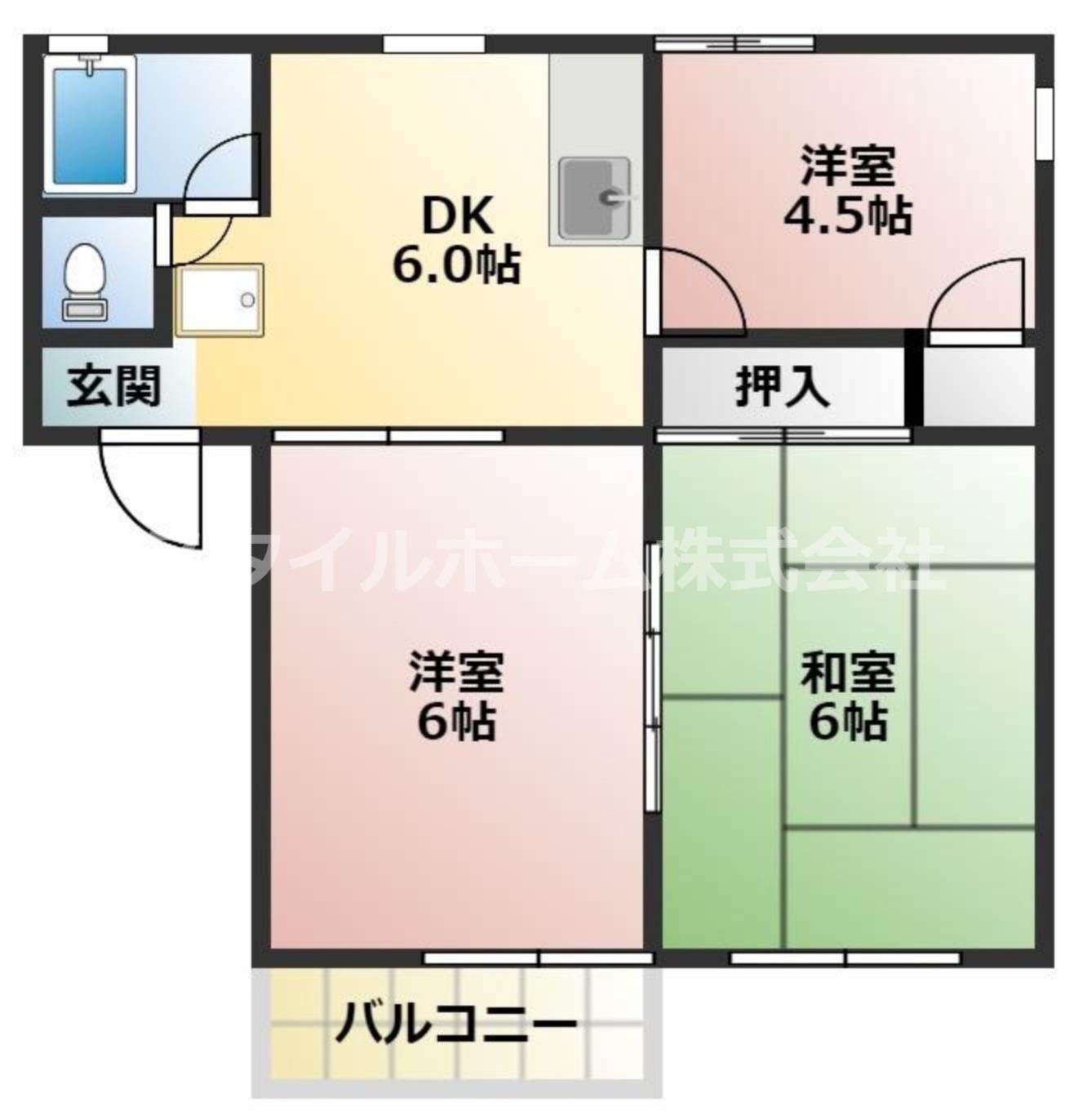 ヒルトップ本郷B(3DK/2階)の間取り写真