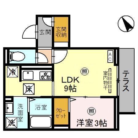 D-SERENO志木幸町(1LDK/1階)の間取り写真