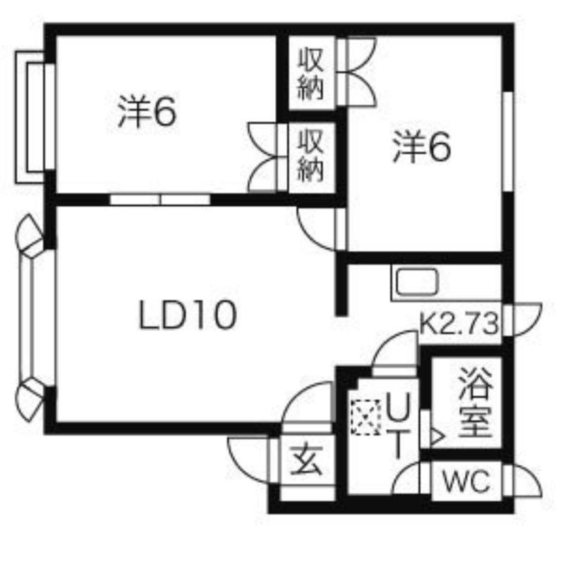 エクセレント藤野 II(2LDK/2階)の間取り写真