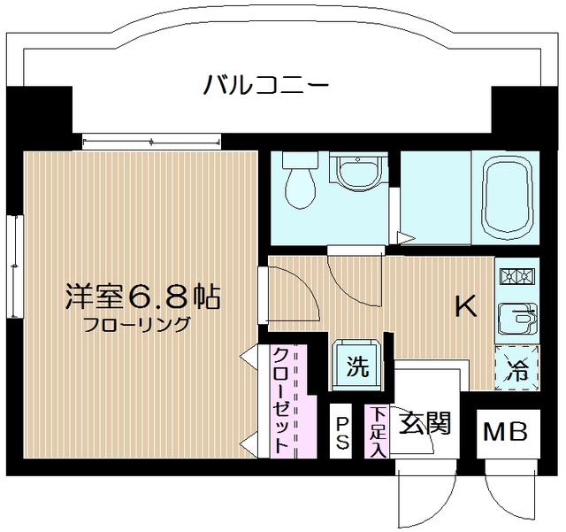 サンパティー(1K/3階)の間取り写真