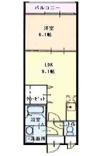 フジパレス駒林(1LDK/2階)の間取り写真