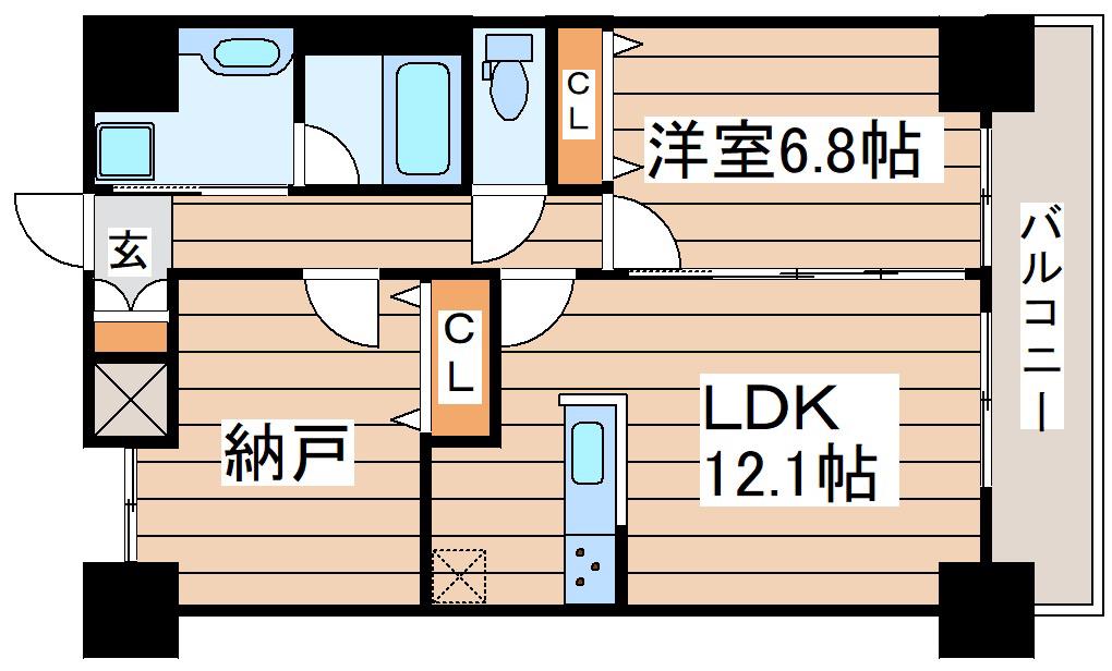 グレイスコート・アイエス(1SLDK/2階)の間取り写真
