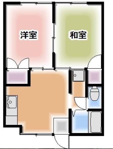 サンハイツ及川(2DK/1階)の間取り写真
