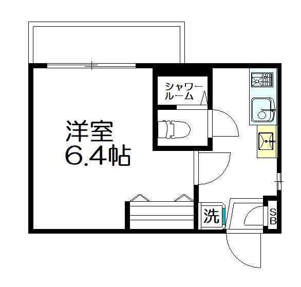 クオリティ松永(1K/3階)の間取り写真