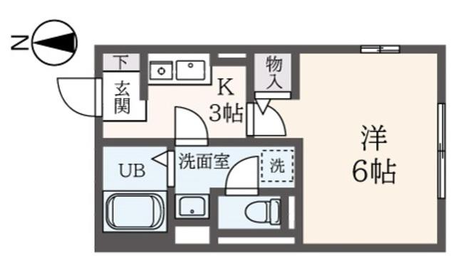 ガーデンハイム(1K/1階)の間取り写真