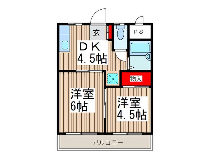 ルネッサモリタ(2DK/3階)の間取り写真
