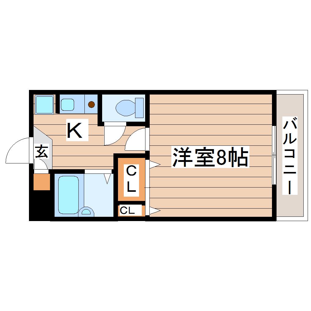 愛宕橋ハイツ(1K/2階)の間取り写真