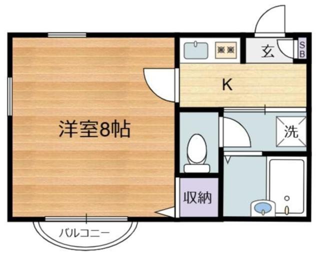 第6グリーンハイツ(1K/1階)の間取り写真