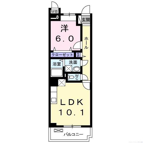 ドミール 堤(1LDK/1階)の間取り写真
