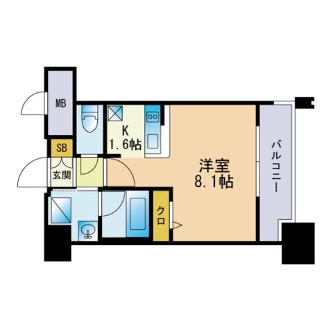 エンクレスト博多STYLE(ワンルーム/7階)の間取り写真