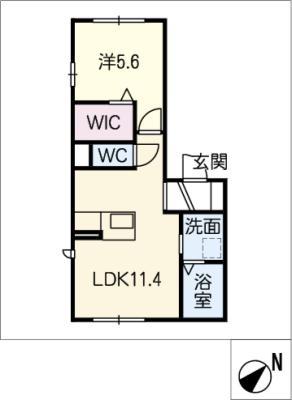 VESTA(1LDK/1階)の間取り写真