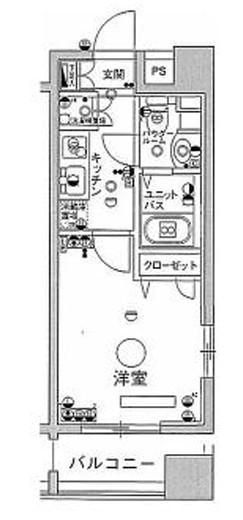 スカイコート蔵前(1K/3階)の間取り写真