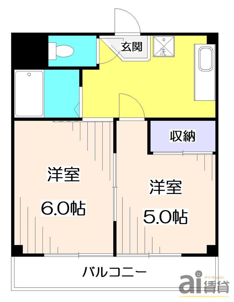 DAITAKU清瀬(2K/2階)の間取り写真